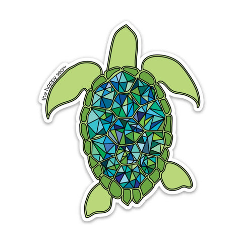 Happy Sea Mosaic Turtle Sticker