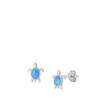 Earrings-Stud Oval Blue