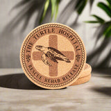 Coaster- Custom Cork Coaster Turtle Hospital Logo