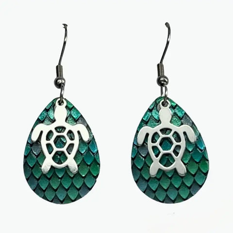 Earrings- EyeCatch Green Scales