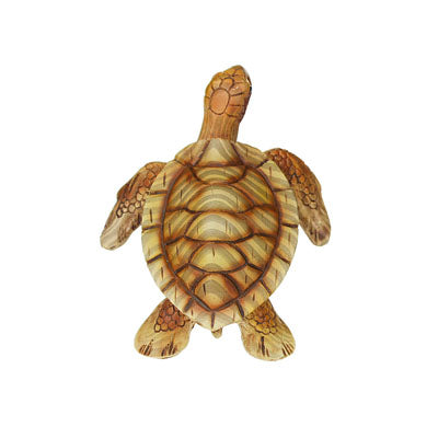 Figurine- 4" Wood Tone Turtle