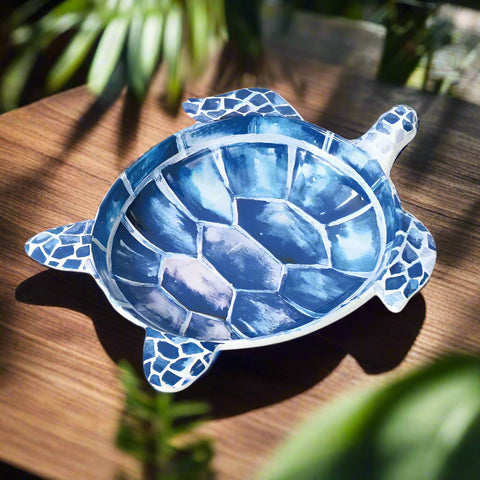 Shaped Plate- 7.5" Italian Blue Turtle