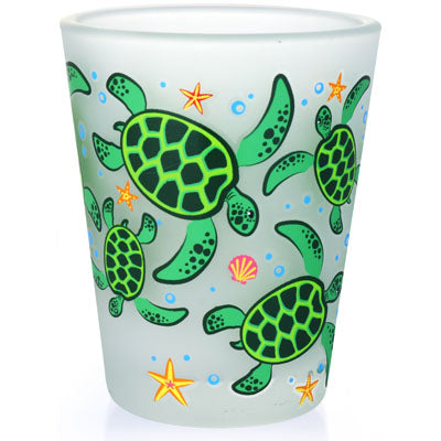 Shot Glass- Frosted with Turtles