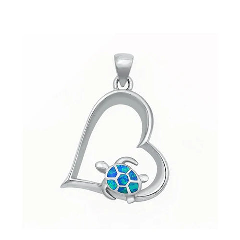 Necklace- SS Ocean Heart Sea Turtle