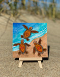 Tile-3 Baby Turtles-4.25"x4.25"