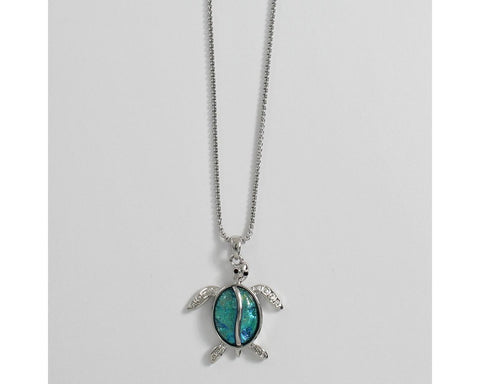 Necklace-Ocean Blue Glitter
