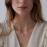 Necklace- GoldTone With Opal