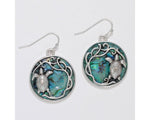 Earrings- Blue Abalone Rounds