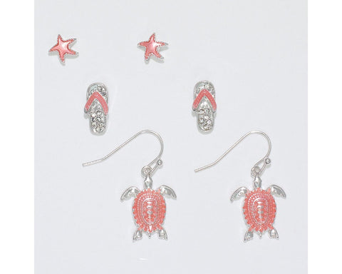 Earrings- Trio Soft Coral