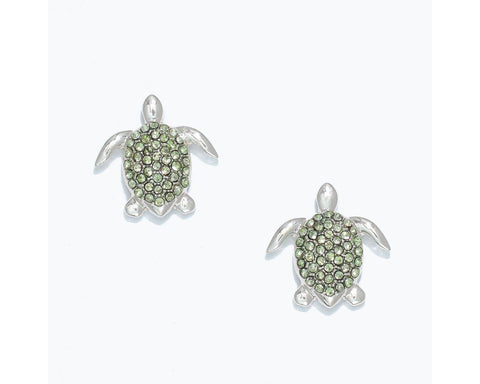 Earrings- Mint Crystal Turtle