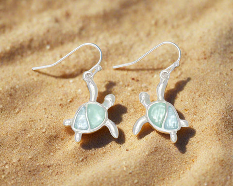 Earrings- Minty Aqua Turtles