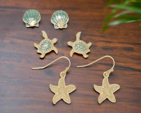 Earrings- Trio Dangle Sea Star