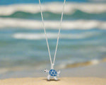 Necklace- Blue Glitzy Turtle
