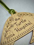 Ornament- Wooden Folksy Sea Turtle 2024