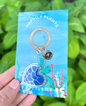 Keychain- Blue Heart Turtle