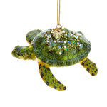 Ornament- Glass Gem Green Turtle