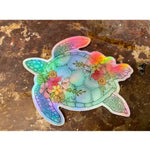 Sticker- Floral Shine Turtle