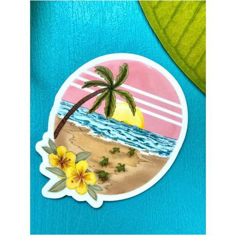 Sticker-Floral Hatchling Turtle