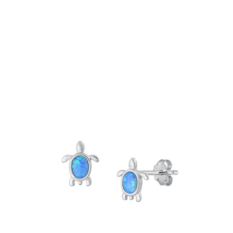 Earrings-Stud Oval Blue