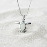 Necklace- Sterling Silver White Tortuga