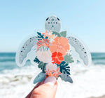 Sticker- Peonie Turtle