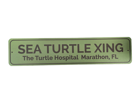 "Sea Turtle Xing" Metal Sign