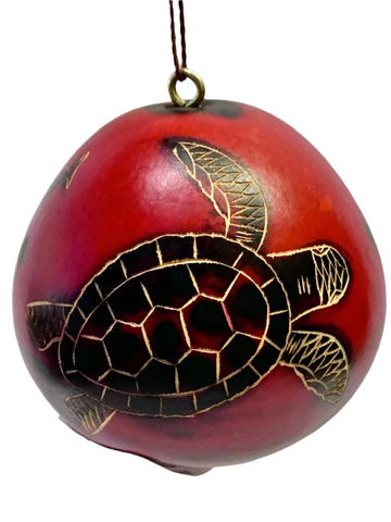 Ornament- Hand Carved Red Gourd