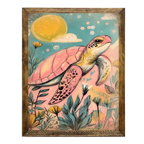 Wall Art- Retro Sea Turtle