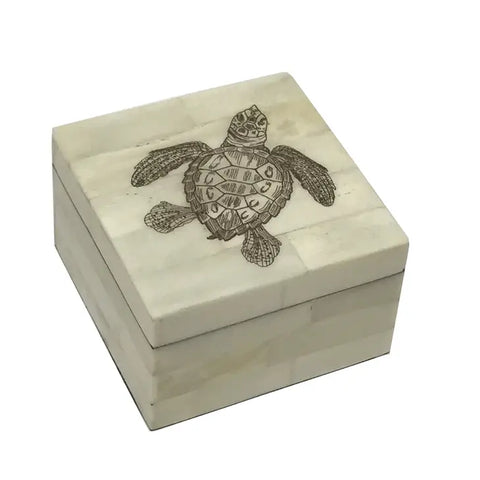 Jewelry Box- S Scrimshaw Turtle