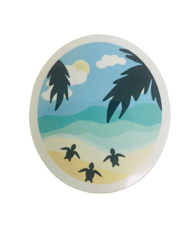 Sticker- Under the Palms Lg