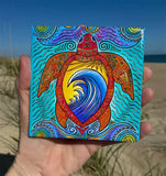 Tile- Waves Of Turtle 4.25"x4.25"