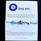 Bracelet- Adjustable Evil Eye Carded Bracelet
