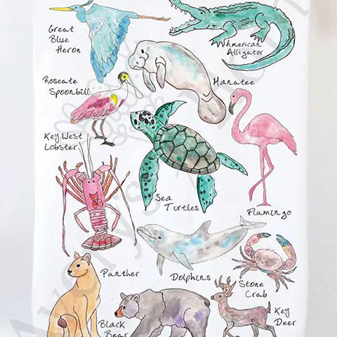 Dish Towel- Florida Critters