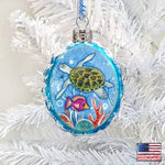 Ornament- Oval Green Sea Turtle