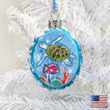 Ornament- Oval Green Sea Turtle