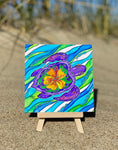 Tile-4.25"x4.25" Hibiscus Turtle