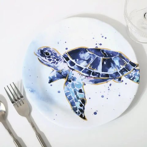 Plate- 9" Italian Blue Turtle
