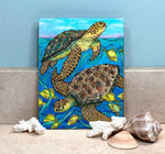 Tile-4.25"x4.25" Looking Turtles