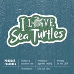 Sticker- I Love Sea Turtles