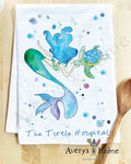 Dish Towel- Mermaid & Turtle