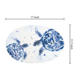 Platter- Oval Italian Blue Duo