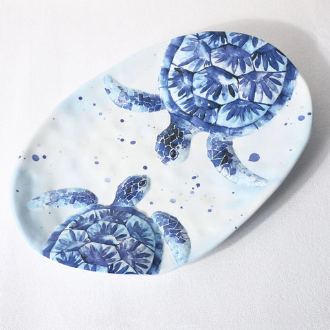 Platter- Oval Italian Blue Duo