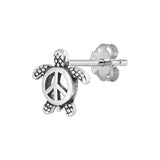 Earrings- Sterling Silver Peace Turtle