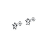 Earrings- Sterling Silver Peace Turtle