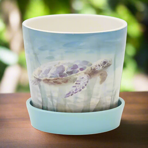 Planter- Seagrass Serenity Turtle