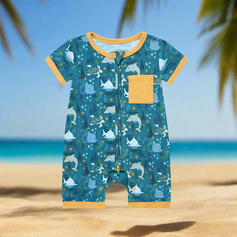 Romper- 6-12mnth Blue Sea Pals