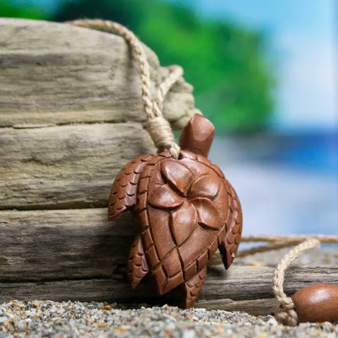 Necklace- SAWO Hand Carved Bali Turtle