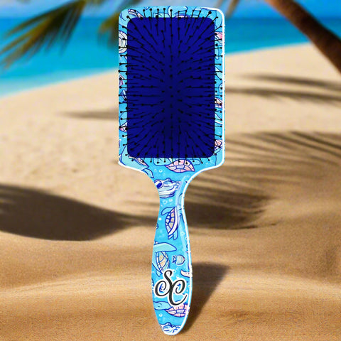 Hair Brush- Shell Yeah Blue