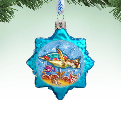 Ornament-Star Glass Turtles