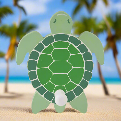 Wall Hook- Smiley Green Turtle